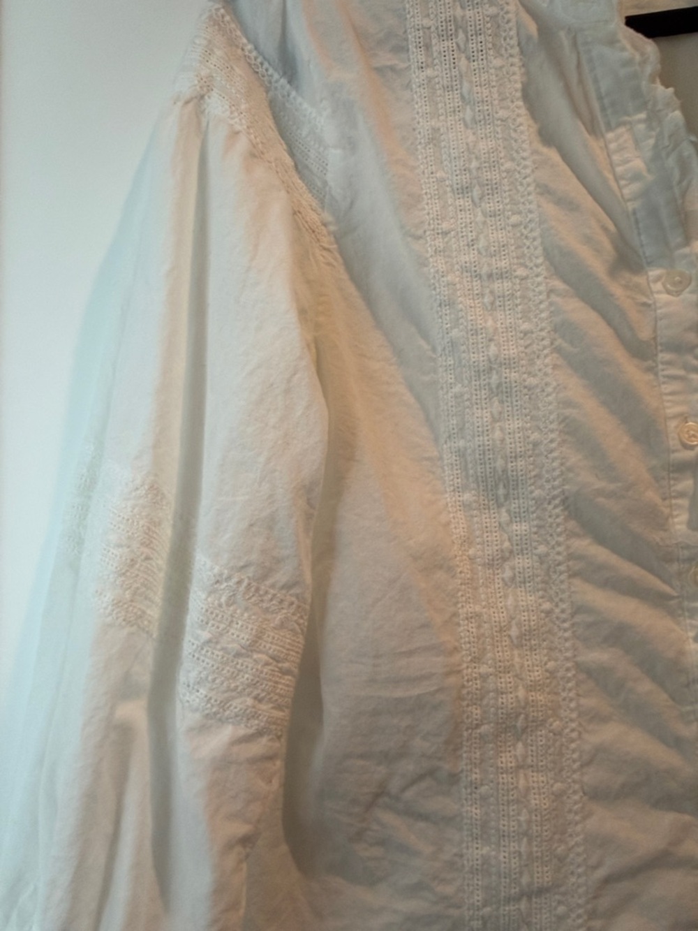 Mango Women's White Ruffled Button-Front Top - Picture 6 of 7